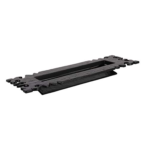 SKANDH Iron Black Antique Powder Coated 12"x4" Inch Letter Plate Mail Slot For Front Door