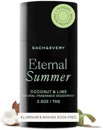 Each & Every Natural Deodorant, EWG Verified & Vegan (2.5oz)
