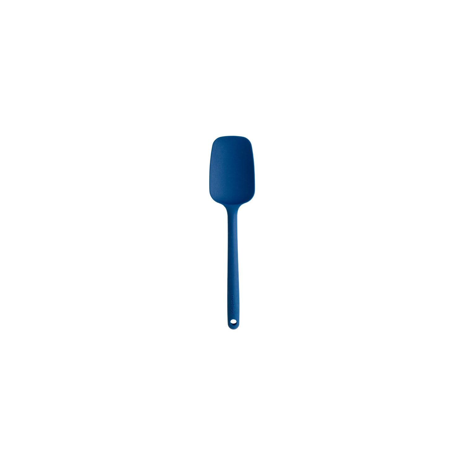 MASTRAD - Mini Spatula - Spoon - Pastry Dessert Topping - Unibloc - Silicone - Does Not Scratch Pots - Blue