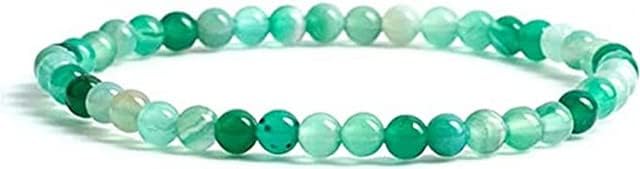 YONKU 8mm Lace Agate Green Beaded Yoga Chakra Bracelets For Women, Men, and Teens - Round Beads 7" Beaded Yoga Chakra Bracelet YO-BRACE-5700