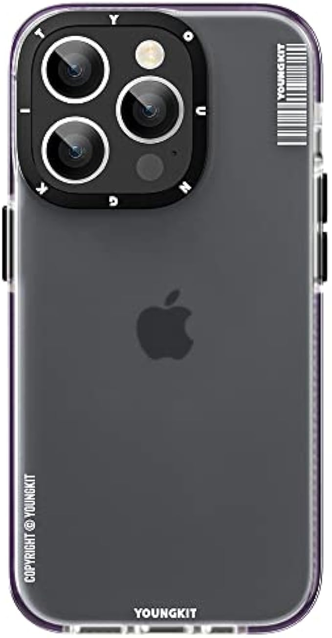 Youngkit Compatible for iPhone 14 Pro Max Case Full Protection Miltary Shockproof Translucent Matte Hard Back Cover & Soft Bumper Anti-ScratchProtective Phone Case,Purple