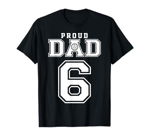 Custom Proud Pallavolo Papà Numero 6 Personalizzato Per Gli Uomini Maglietta
