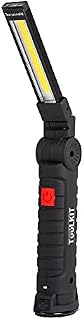 TUULKIT LED Magnetic Work Light - USB Rechargeable Bright Torch with 5 Light Modes, Hands Free Hook and Magnetic Base - 360° Rotation Flashlight Head to Adapt to Any Situation! (Large)