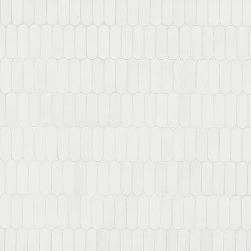 MSI Bianco Glossy Ellipse 12 in. x 12 in. Glossy Glass Mosaic Wall Tile for Bathroom, Kitchen Backsplash, Accent Wall Tile, and Shower Wall Tile