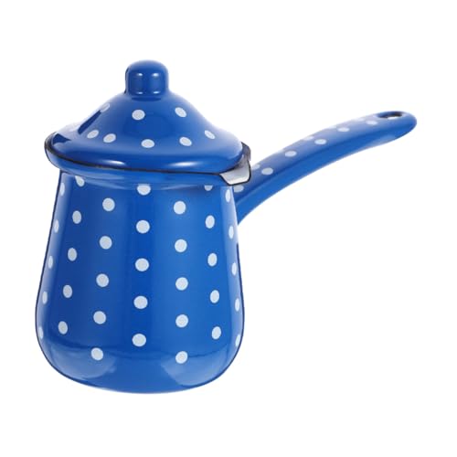 Cabilock Jarra de Leche Esmaltada Vintage con Larga Tetera Turca para Café y Leche Gran Capacidad para Bebidas Calientes y Frías Diseño Retro Práctico y Fácil de Limpiar