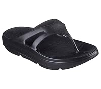 Skechers Men's Relaxed Fit Relay - Re-Bounce Sandal, 3 Point Thong - Black, US 8