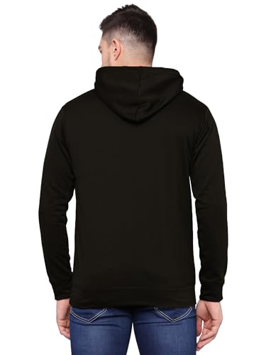 Image of TQH Men's Cotton Blend Fleece Solid Hooded Neck Sweatshirt