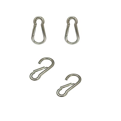 Spring Snap Hook Boat Marine Carabiner 400 Lbs Cap. WLL Stainless Steel SS316 2 Pc 3/8