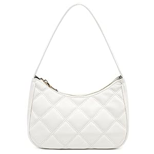CYHTWSDJ Schultertaschen für Damen, niedliche Hobo-Tragetasche, Mini-Clutch-Geldbörse mit Reißverschluss, Weiß Lg.