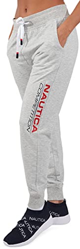 Nautica Competition Women Active French Terry Lounge Jogger Sweatpants Relax fit Heather Grey