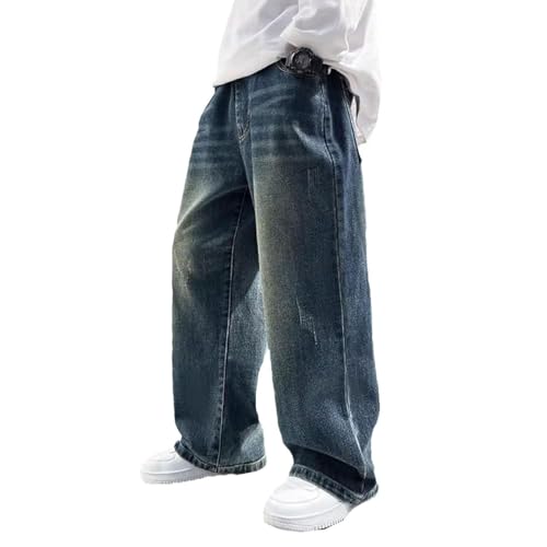 Baggy Jeans Jungen Y2k Jeanshose Thermojeans Hip Hop Hose Kinderhosen Loose Fit Hose Hipster Straight Leg Hosen für Frühling Sommer