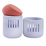 Silicone Makeup Sponge Holder & Travel Case Periwinkle- Brush Bubble fully closed or breathable option for travel or home to keep your makeup sponge cleaner & completely protected, Blender Included
