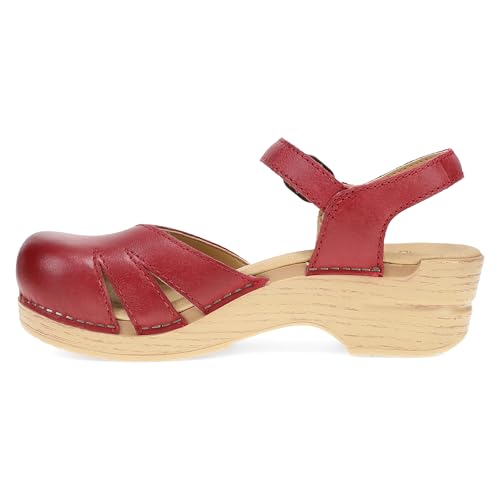 Image of Dansko Margreta Women's Mary Jane Clog - Leather Upper with Cutout Details, Adjustable Strap and Padded Footbed