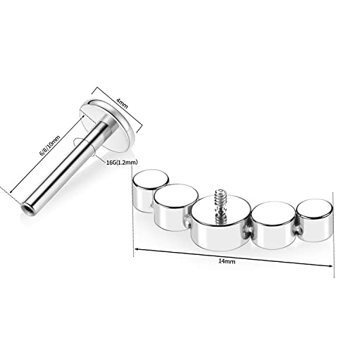 Funlmo G23 Titanium Labret Studs 16G Lip Piercing Cz Monroe Jewelry Medusa Ring Helix Cartilage Tragus Earrings Studs 8Mm #TOP3