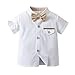 Boarnseorl Baby Boys Shorts Sets,Infant Gentleman Outfits,Shirt + Shorts + Bow Tie + Suspenders,6-9M
