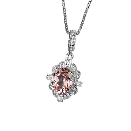 Pendentif en argent 925 et rose Morganite style luxe