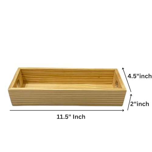 Image of Wooden Vanity Tray Organizer Rectangular Bathroom Counter Tray Decorative Organizer for Perfume Jewellery Makeup Storage Serving Tray for Kitchen Countertop (7.5 inchX7.5 inch Inch) (Large)