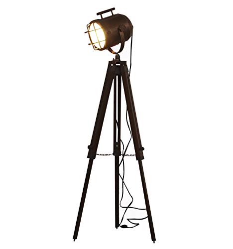 Collectiblesbuy Antique Rusty Searchlight Tripod Marine Spotlight Floor Stand Led Studio Lamps Nautical Adjustable Legs #TOP5