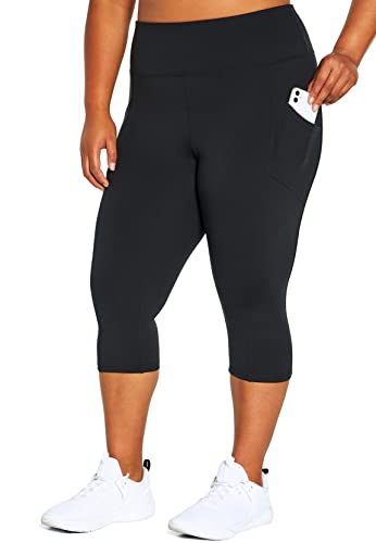 Marika Womens Plus Size Uma High Rise Pocket Tummy Control Capri Legging2