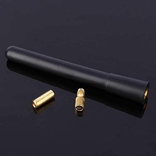 Kuuleyn Flexible Rubber Antenna, Car Antenna, Car Truck Black Universal Short Stubby Antenna AM FM Radio Aerial Mast with Screw-in Type