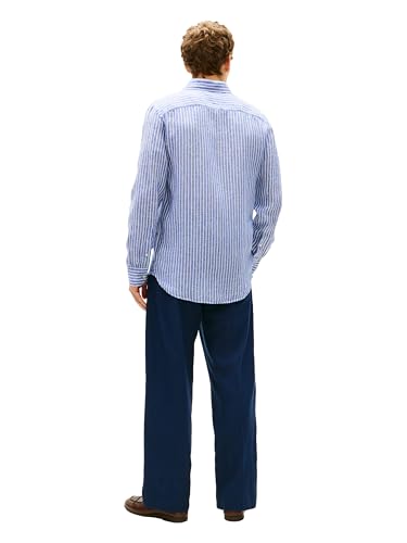 Image of Tommy Hilfiger Men's Long Sleeve Casual Linen Button Down Shirts in Regular Fit