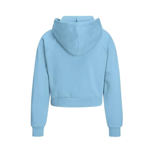 Girls Sweatshirt Graphic Hoodies for Kids Zip Up Hooded Pullover Cute Crop Tops Fall Jackets with Pockets 5-142