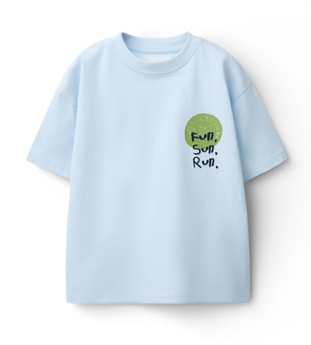 Image of Alan Jones Clothing Boys Oversized Cotton Printed T-Shirt | Round Neck, Short Sleeves, Casual Wear
