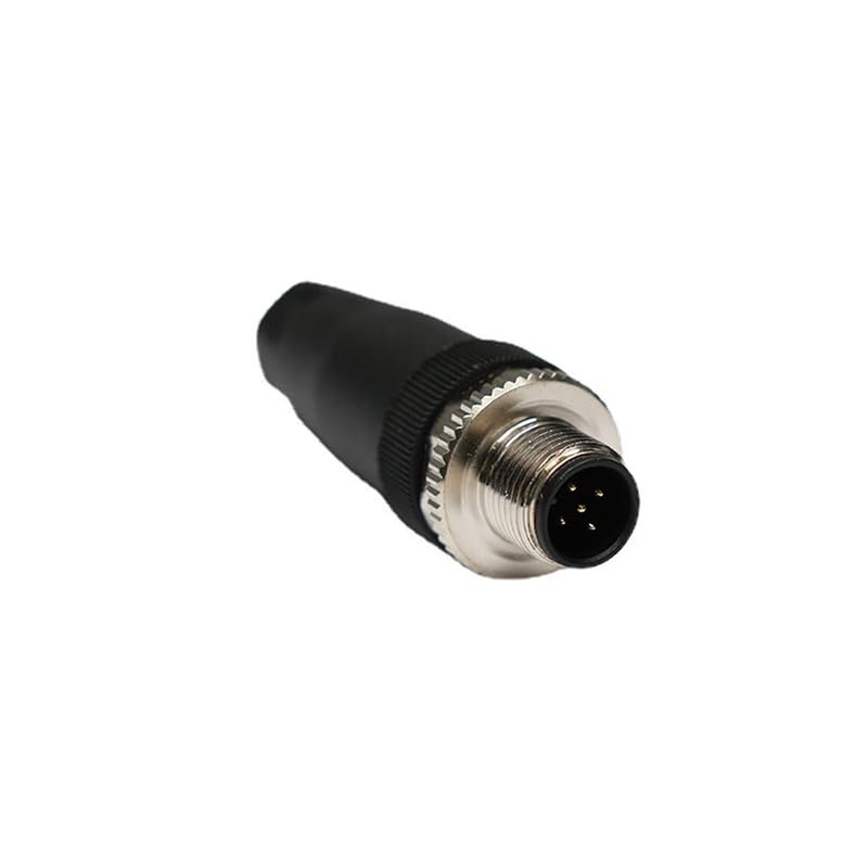 10Pcs M12 5 Pin Male Connector, Straight Field Assembly Wireable Adapter 12mm A Code Industrial Circular Connector IP67 Waterproof Sensor for PG7 Cable Unshiled 60V 4A AC/DC for Electric Bicycles