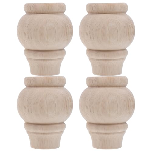 Générique Lot de 4 Pieds de Meuble en Bois Massif Brut 8X10 CM Rehausseur Polyvalent pour Canapé Fauteuil Chaise et Petite Table Accessoires de Remplacement Robustes pour Meubles en