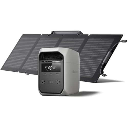 EF ECOFLOW Solar Generator Delta 3 Classic with 110W Solar Panel, 1024Wh