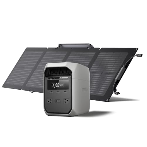 EF ECOFLOW Solar Generator Delta 3 Classic 1024Wh with 110W Solar Panel, LFP Battery Portable Power...