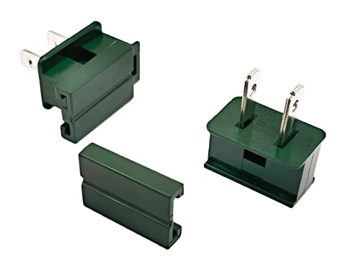Image of 25 Pack Green SPT-2 Vampire Male Plugs for Christmas Lights Sets