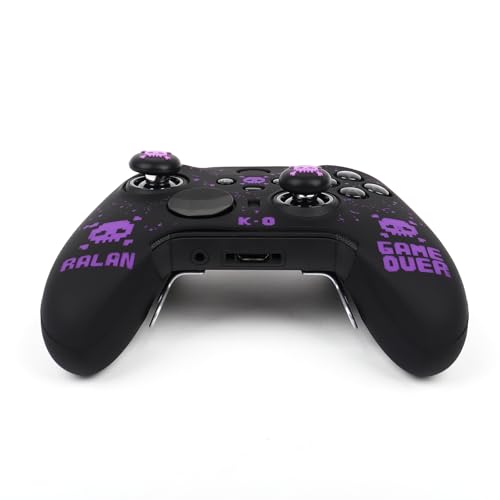 Image of Pixelated Skull Controller Skin Compatible with Xbox Elite Series 2 Core Wireless Controller, RALAN Protector Case, Customised Thumb Grips Cap