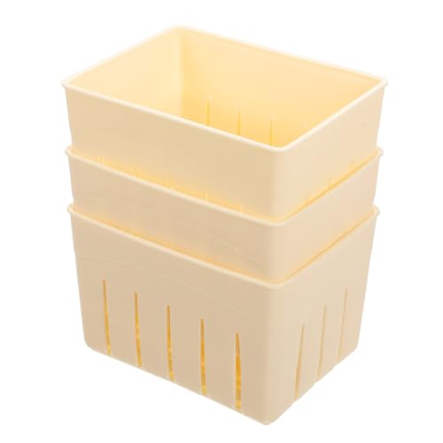 Didiseaon 3 set Stampi per Tofu e Formaggio con Pressa Compatta e Coperchio Utensile Pratico per Preparazioni Casalinghe Bordi Levigati e Interni Lisci per Facile Sformatura per Cucina Fai