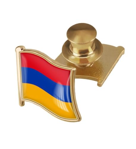 Image of vmcoatdu Country Flag Backs Locking Pin Keepers Locking Clasp Pin Badge International Travel Brooch Metal Alloy Souvenir Pin 0.75x0.7 Inch Small Pin