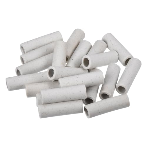 MECCANIXITY 30pcs Ceramic Tube Insulated Electronic Wire Bundle Protection Heat Insulation Tube 0.24x0.35x1.2