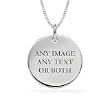Personalised Sterling Silver Necklace Disc Pendant