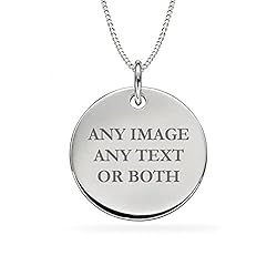 Personalised Sterling Silver Necklace Disc Pendant