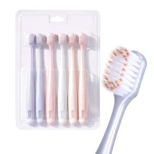 Image of Ultra Soft Bristle Toothbrush Set 6 PCS Manual Toothbrush with 15MM Dense Brush Head Soft Care Toothbrush Pack