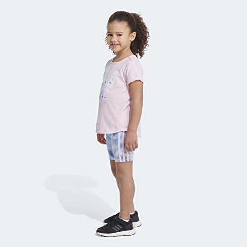 Adidas Girls' Baby 2 Piece Printed Bike Short Set, Clear Pink, 18 Months #TOP3