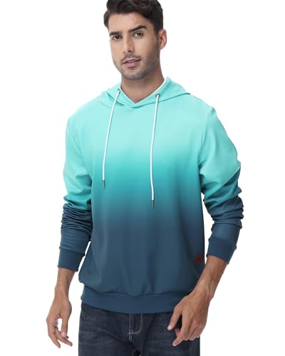 Satankud Men's Gradient Casual Pullover Hoodie Long Sleeve Athletic Hooded Sweatshirts3