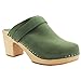 BJORK Swedish Comfort Women's Tia Wooden Slide Clogs - Forest Leather (EU-40)