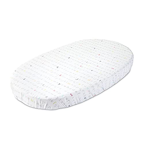 Image of Stokke Sleepi Rainbow Alphabet Crib Fitted Sheet Designed by Pehr