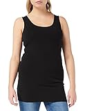 only basic long tank top - canottiera donna, nero (black black), medium