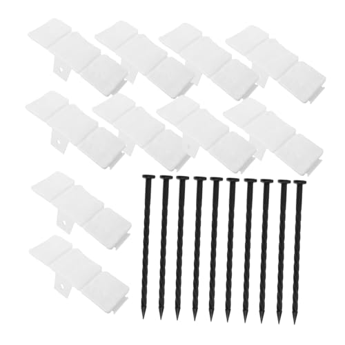 JOINPAYA 10pcs Plastic Garden Edging with Stone Look Easy Installation Decorative Border for Flower Beds Edging and Walkways Durable Weather Resistant Design with Nails for Secure Setup