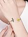 MANZHEN Fashion Yellow Flower and Honey Bee Adjustable Charm Bangle Bracelet Women Jewelry (Silver)