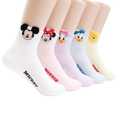 Socksense Cartoon Character Series Womens Original Crew Socks (Monster W_5pairs)