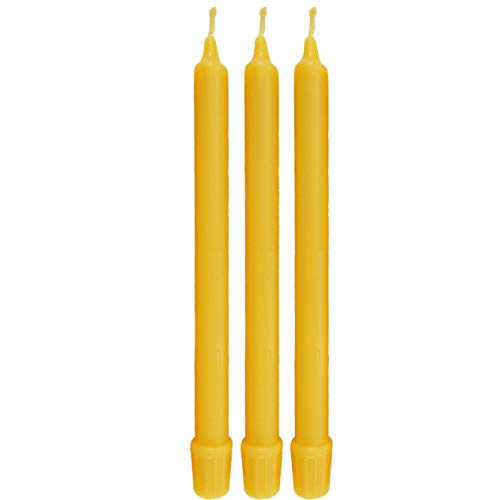 Bcandle 100% Pure Beeswax Candles Organic Tapers - 8 Inches Tall, 3/4 Inch Diameter, Hand Made (Set Of 3) #TOP1