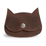Hide & Drink, Leather Cat Wallet, Coin Pouch, Cash Holder, Accessories, Handmade Includes 101 Year Warranty :: Bourbon Brown