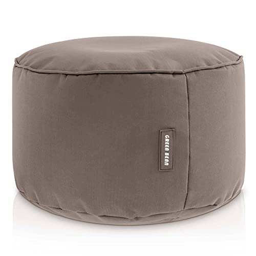 Green Bean Sitzsack-Hocker 45x25cm mit EPS-Perlen Füllung - Fußhocker Fußkissen Sitz-Pouf für Sitzsäcke - Bodenkissen für Kinder und Erwachsene - Fußablage Sitzkissen Sitzhocker Khaki